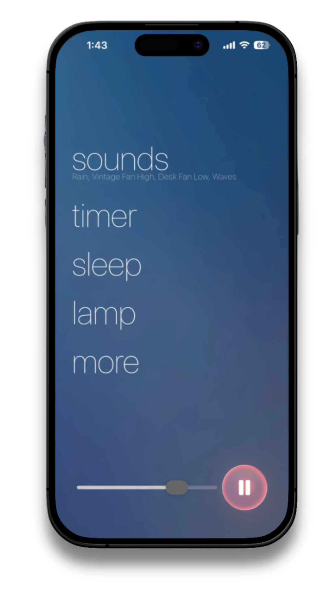 Super Sound Machine main screen on iPhone